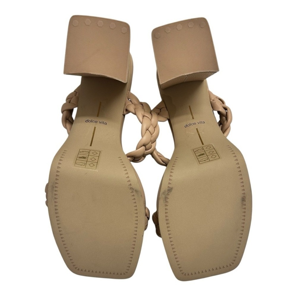 DV by Dolce Vita Nude Braided Strap Platform Block Heel Mules‎ Sandals Size 11 - Picture 8 of 9